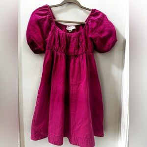 Girls' Pink Puff Sleeve Dress - 10/12